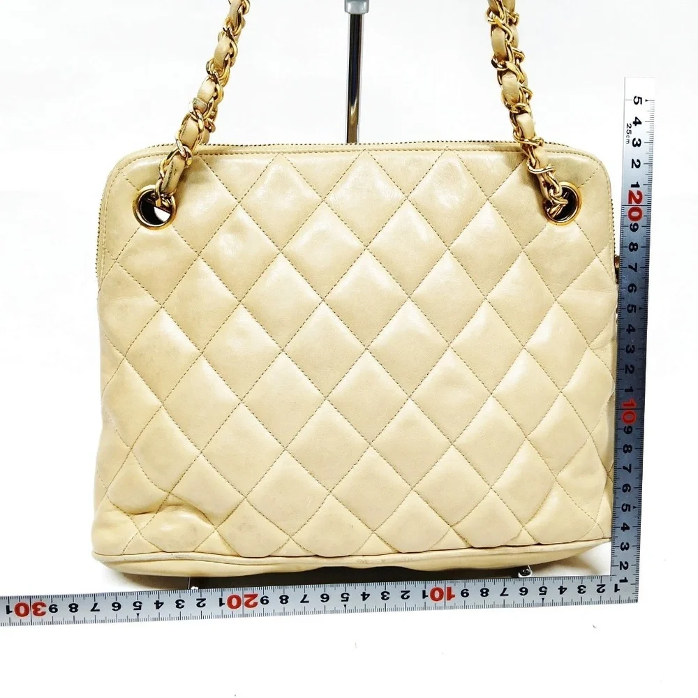Chanel Beige Lamb Skin Bag